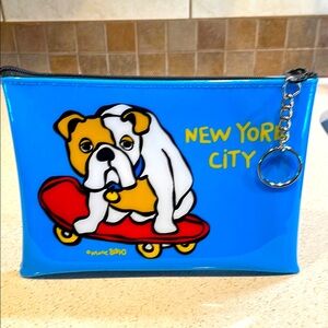 Marc Tetro NWOT Rare NYC Bulldog Print Pouch/Clutch